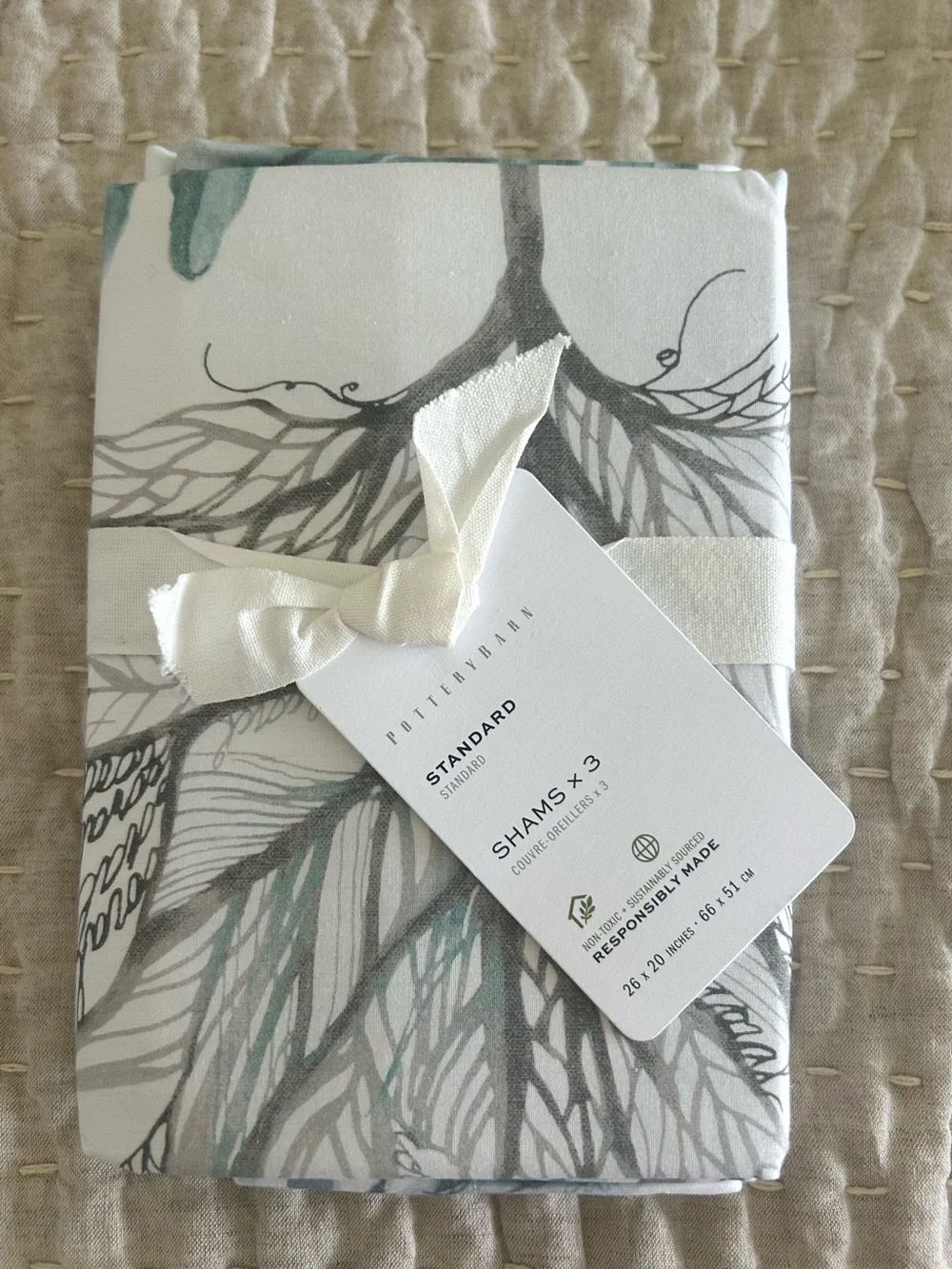 Pottery Barn Del Mar Coastal Percale Shams Standard (3)
